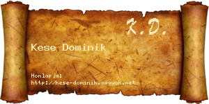 Kese Dominik névjegykártya